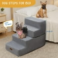 thumbnail image 2 of Dog Stairs for Small Dogs & Cats, 4-Step Non-Slip Pet Steps for Beds & Couches, Grey, 18.5" H, 2 of 12