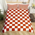thumbnail image 2 of Erosebridal White Rust Red Checkered Bedding Set Buffalo Plaid Grid Comforter Cover Full,Checkerboard Duvet Cover Adults Men Women Aesthetics Gingham Quilt Cover(No Comforter), 2 of 5