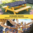 thumbnail image 6 of Japanese Table Cloths for 8 Foot Rectangle Tables, Navy Blue Country Flowers Leaves Aesthetic Patio Waterproof Elastic Fitted Tablecloths, Washable Rectangular Table Cover for Camping, 6 of 8