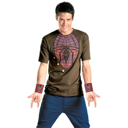 Amazing Spider-Man Costume T-Shirt & Web Shooters Adult X-Large/XX-Large
