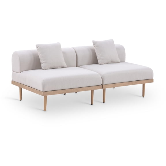 Meridian Furniture 71" Beige Laguna Olefin 2pc. Patio Modular Loveseat