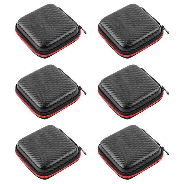 ADDHAT 6Ud Estuche Portátil Para Almacenamiento De Cables Y Auriculares En Tela De Red Y Eva Multicolor