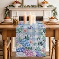 thumbnail image 2 of Table Runner 70 Inches Long for Kitchen Dining, Watercolor Flowers Dresser Scarf Farmhouse, Dining Table Decorations for Wedding/Parties, Spring Floral Butterflies Blue Plaid 13 x 70 In, 2 of 8