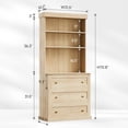 thumbnail image 5 of Farmhouse Pantry Cabinet Set of 4, Brown Freestanding Kitchen Storage with Drawers, 5 of 9