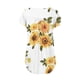 thumbnail image 4 of ICHUANYI Clearance Women Fashion V- Neck Floral Printed Tunic Tops Buttons Short Sleeve T-shirt(White, M) ICHUANYI WER2023081006086, 4 of 7