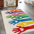 Colorful Hands Print Area Rugs 2.7'x5', Washable Small Throw Rugs for ...