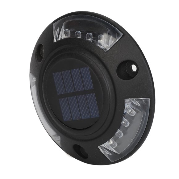 Solar Driveway Lights Outdoor, 6V 1.8W Solar Dock Lamp 12 LEDs Waterproof Outdoor Warning Step Lights for Driveway Sidewalk Garden Pathway Yard