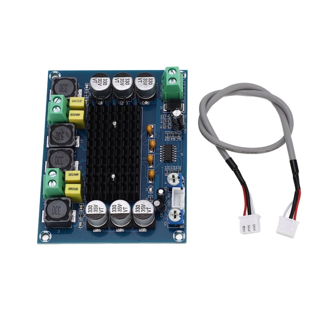 Placa amplificadora de potencia digital, módulo de amplificación de audio de doble canal con cable 2 x 120 W XH-M543