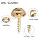 thumbnail image 4 of Uxcell 8Pack 15mm Tornillos Decorativos con Tapas Tornillos de Espejo para Espejos Mesas Dorado, 4 of 6