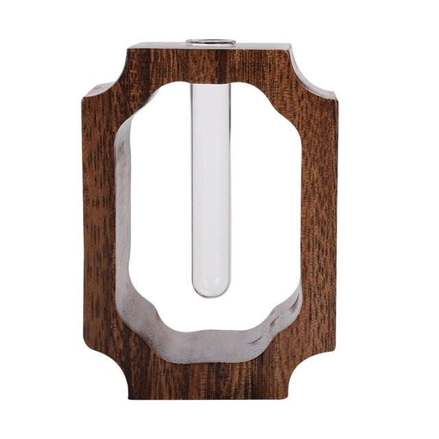 Jarrón de tubo de ensayo, contenedor de flores secas, soporte de madera, maceta para bonsái, terrario para jardín, mesa de té, dormitorio interior,