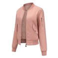 thumbnail image 4 of BLTIBY Women's Bomber Jacket Spring Fall Solid Colour Lightweight Zip Jackets Casual Coat Outerwear Windbreaker with Pockets Pink S, 4 of 8