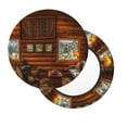 thumbnail image 2 of Haiem Log Cabin Inside Cushion Round Bar Chair Seat Cover Bar Chair Cushion Covers Elastic Washable Bar Chair Cover,Protects from Scratches and Stains-12 inch, 2 of 7