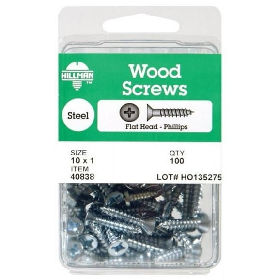 Hillman 40828 8 x 1.25 in. Phillips Flat Head Wood Screw