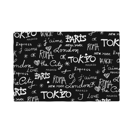

Table Placemats Set of 6 - Travel The World 12x18 In Faux Linen Double Heat Resistant Place Mats Cloth Indoor/Outdoor Placemats Washable Table Mats for Dining Kitchen Party