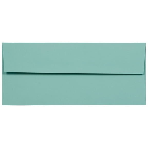 JAM Paper No. 10 Envelopes, 4 1/8 x 9 1/2, Aqua Blue, 25/Pack