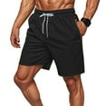 thumbnail image 6 of OHGOD Men Cargo Shorts with Pockets - Man Cargo Shorts - Relaxed Fit Cargo Shorts for Men - Men's American Casual Beach Sports 5 Minute Pants Fitness Jogging Quick Dry Stretch Shorts - Black - L, 6 of 9