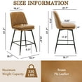 thumbnail image 6 of TEWLOSS 28" Bar Stools Set of 4 Swivel Barstools Faux Leather Kitchen Chairs, Brown, 6 of 9