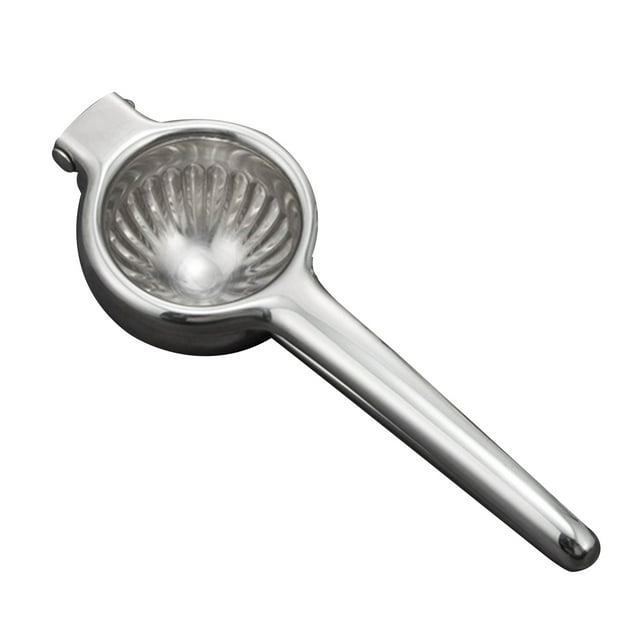 Compact 304 Stainless Steel Hand Juicer with Anti-Slip Thickened Handle – Efficient Arc Design Manual Press Squeezer for Lemons, Easy to Clean, Mirror-Polished Durable Fruit Juicing Tool for Home