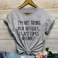 thumbnail image 4 of Gibobby Playera&nbsp;Moda Camiseta de mujer O-cuello Imprimir Top Blusas de moda casual Blusa de mujer de manga corta con letras（Gris， XL), 4 of 5