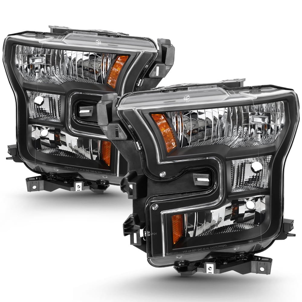 Fit Black 2015 2016 2017 Ford F150 F150 Halogen Type Headlights