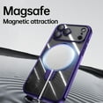 thumbnail image 6 of Allytechgroup Case for Apple iPhone 17 Pro [Compatible with MagSafe], 360° Rotatable Invisible Magnetic RingStand [Camera Lens Protector] Plating Clear Shockproof Phone Cover,Darkpurple, 6 of 6