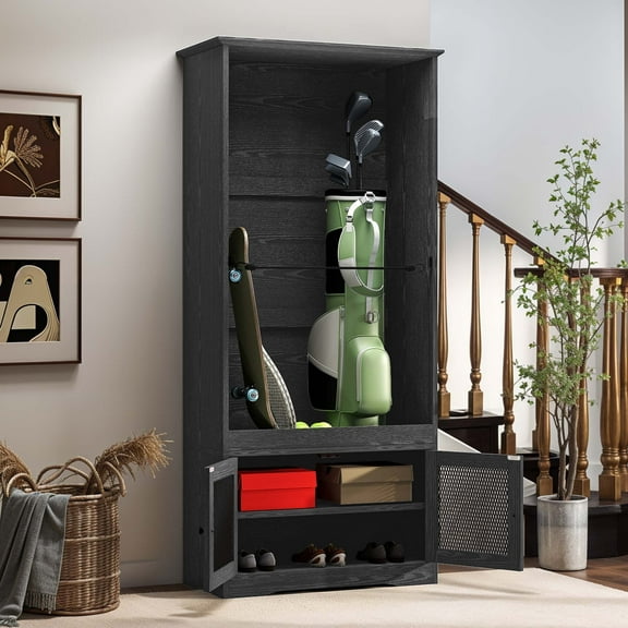 Dextrus Storage Cabinet, Golf Bag Organizer for Garage, Wooden Golf Bag Stand Holder, Golf Storage Organizer for Golf Bags