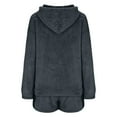thumbnail image 5 of Usmixi Loungewear Set for Women Womens Plush Pajama Sets Winter Soft Fleece Pullover Hoodies Tops and Shorts Homewear 2 Piece Outfits Matching Sets Casual Solid Pocket Lounge Sets Holiday, 5 of 6