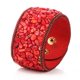 thumbnail image 2 of Brazalete de grava bohemio Qarigey cuero Vintage Punk piedras de cristal Rojo 19cm 4cm, 2 of 6