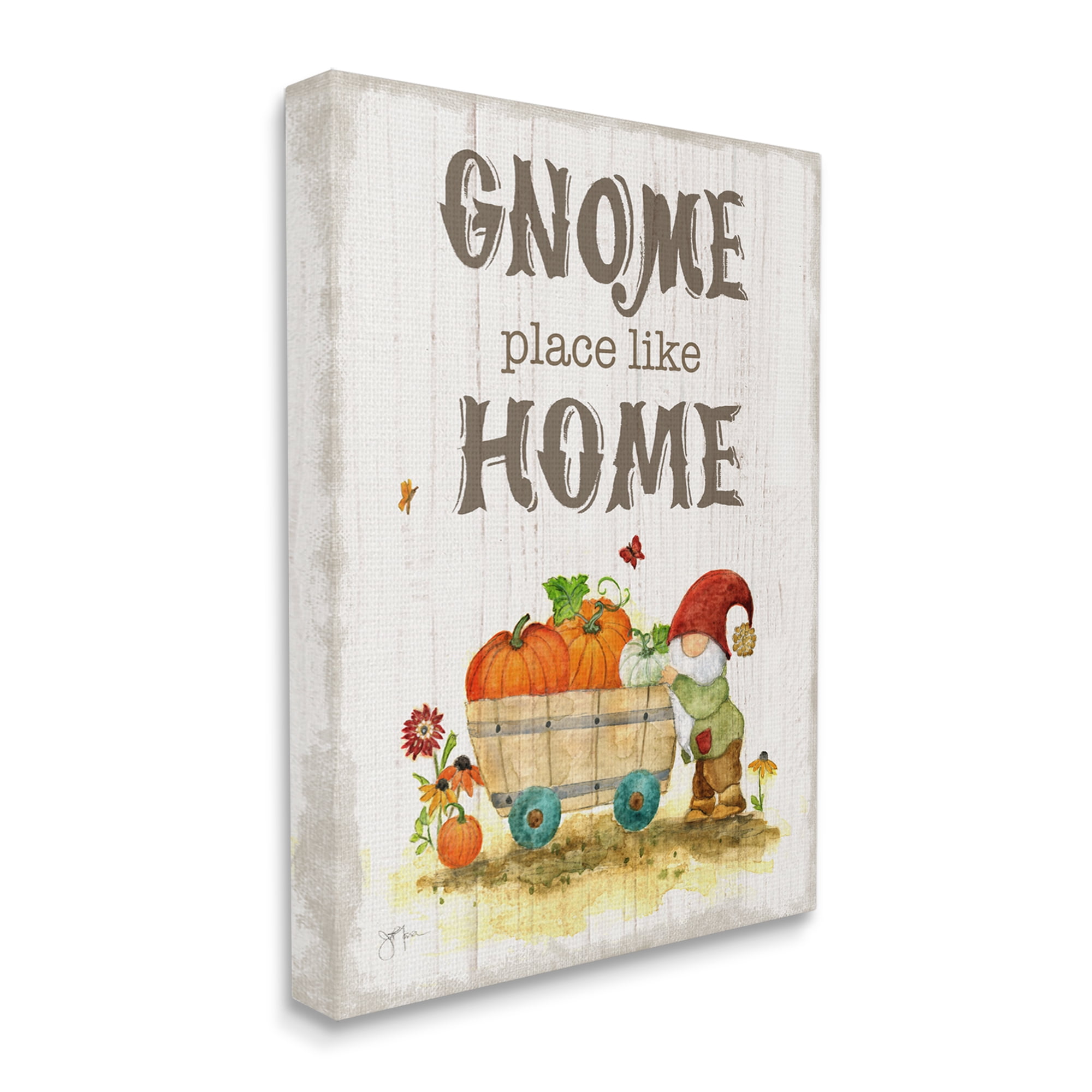 Stupell Industries Gnome Pun Garden Harvest Botanical & Floral Painting Gallery Wrapped Canvas Art Print Wall Art, 16 x 20