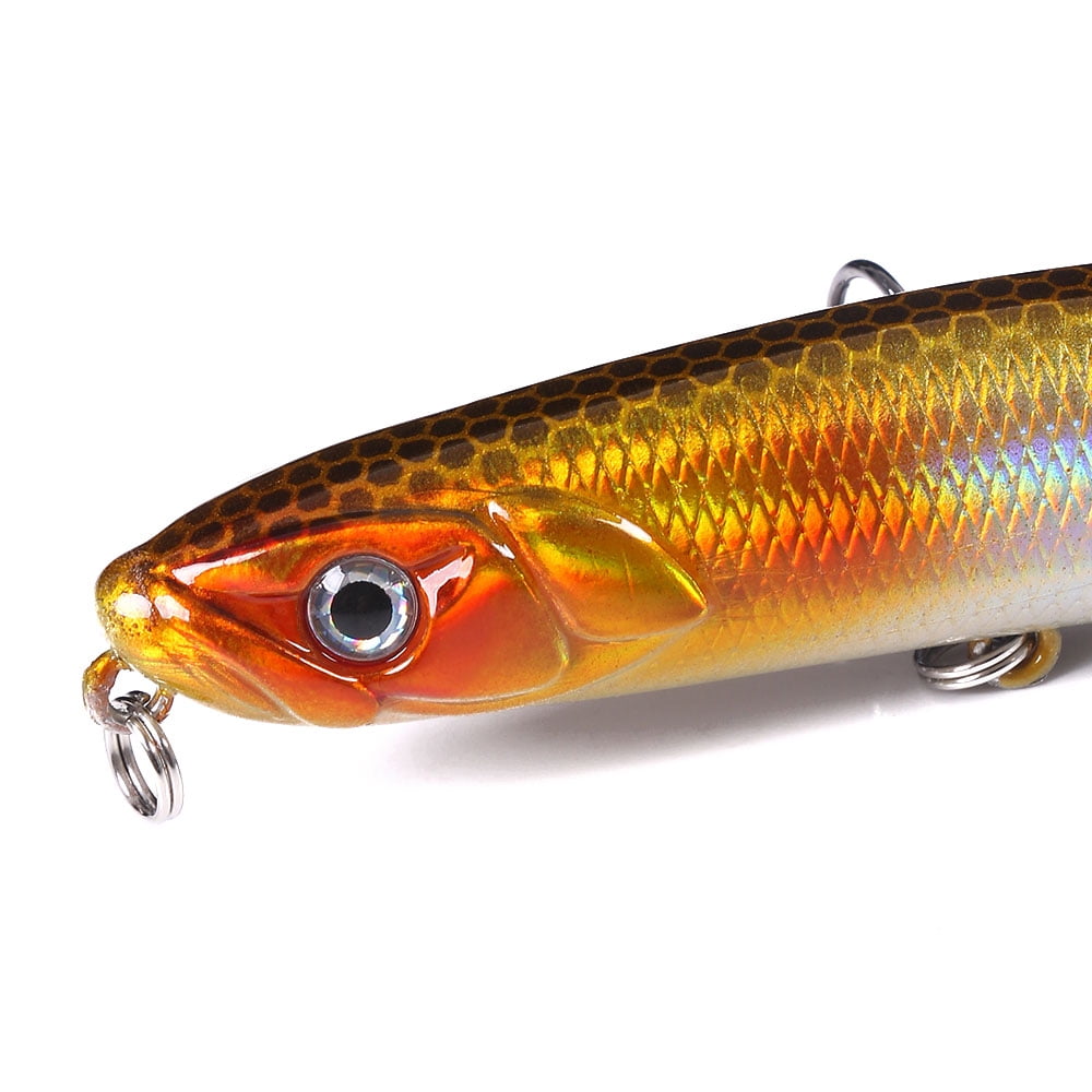 HENGJIA Fishing Lures, Pencil Popper Fishing Lure Long Casting Sinking Hard Bait Topwater Lures for Bass Trout Walleye Redfish Freshwater Saltwater