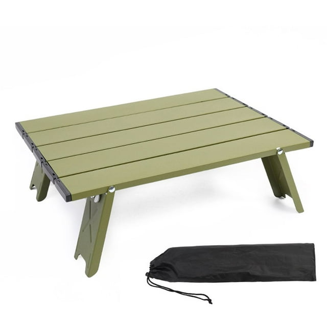 Mini Folding Table Camping Tent Table Bed Computer Desk for Tent (Black)
