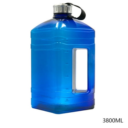 

HESITONE 3.8L Large Capacity Sports Water Bottle with Handle and Scale Outdoor Reusable