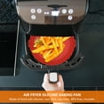 thumbnail image 4 of Air Fryer Silicone Liner with Handle Oil Brush Reusable Heat Resistant Air Fryer Silicone Pot Round Silicone Air Fryer Tray Foldable Air Fryer Oven Accessories 8.07in for Air Fryer Oven Microwave, 4 of 10