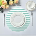 thumbnail image 5 of Light Green Stripes Round Placemats Washable Placemats Non-Slip Heat-Resistant Table Place Mats for Dining Kitchen Holiday Party Table 15.4"-1PCS Home Decor, 5 of 7