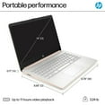 thumbnail image 6 of HP 14" N150 Laptop, Intel Quad-Core, 8GB RAM, 192GB Storage (128GB eMMC + 64GB SD), Windows 11 Pro Copilot & 1 Year Microsoft Office 365, Ultra Thin Lightweight Gold Notebook for Work and School, 6 of 8