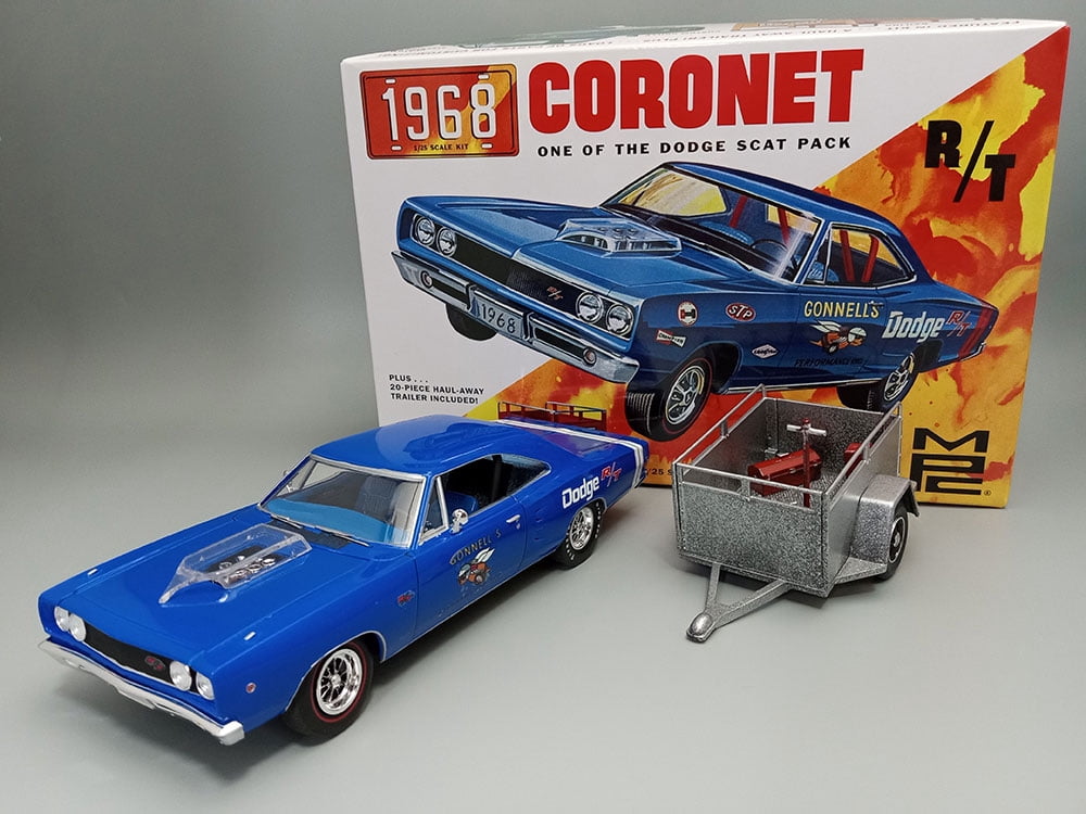 1968 Dodge Coronet Hardtop w/Trailer Skill 2 Model Kit