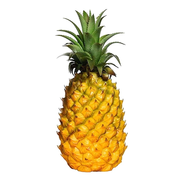 Matsuzay Decoración de planta de estatuilla de fruta falsa de piña artificial moderna Plantas Artificiales Amarillo 27x12cm