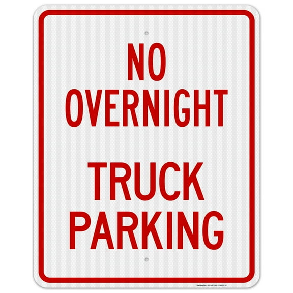 No Overnight Truck Parking Sign,