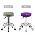 thumbnail image 5 of Kll Purple Glitter Round Bar Chair Cushion Cover 13 Inch,Bar Stool Protector With Elastic, Soft Washable, 5 of 7