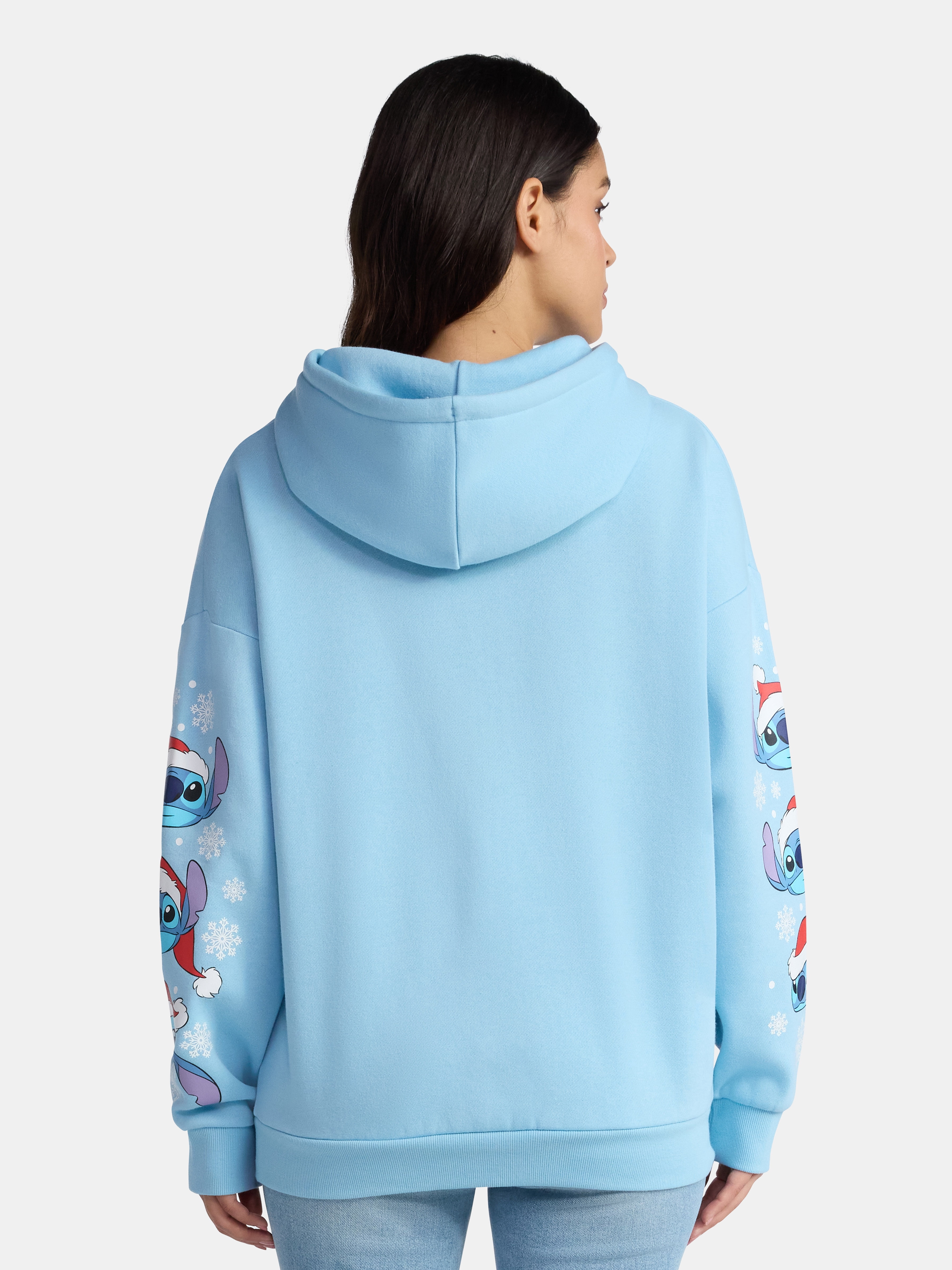 Disney Stitch Women's Holiday Graphic Hoodie with Long Sleeves, Sizes XXS–2XL
