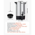thumbnail image 3 of VEVOR Commercial Coffee Urn, 100 Cup 15 L Hot Beverage Dispenser with Dripless Faucet, Quick-Brewing Stainless Steel Large Commercial Coffee Maker, for Catering, Business, Party, Church & Restaurant, 3 of 9