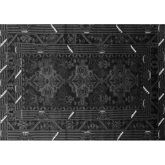 Ahgly Company Indoor Rectangle Oriental Gray Industrial Area Rugs, 2' x 5'