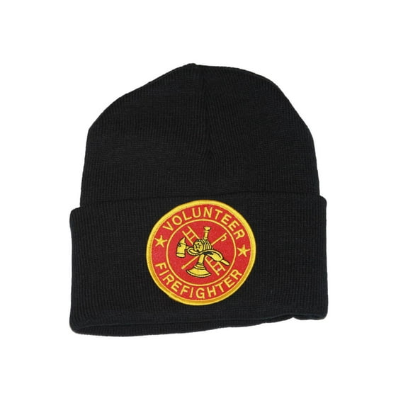 3D Patch Embroidery Law Enforcement Black Cuff Beanie Fire Fighter Volunteer