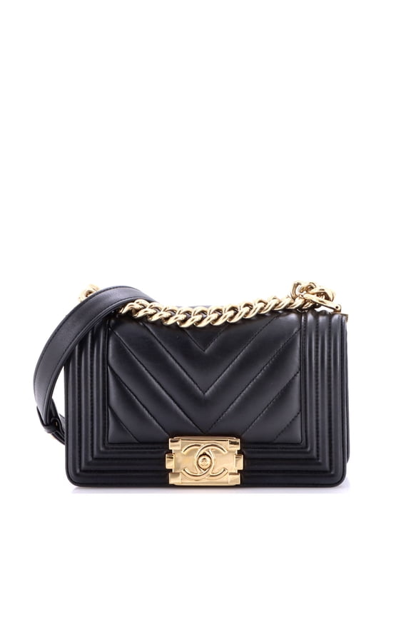 Pre-Owned Boy Flap Bag Chevron Lambskin Small By Rebag