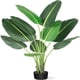 thumbnail image 3 of 60-pulgada artificial faux banana leaf plant con pot - 5 feet upright, 8 trunks, para home y oficina greenery decoration, 3 of 5