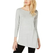 I-N-C Womens Mixed-Knit Pullover Sweater, Grey, X-Large