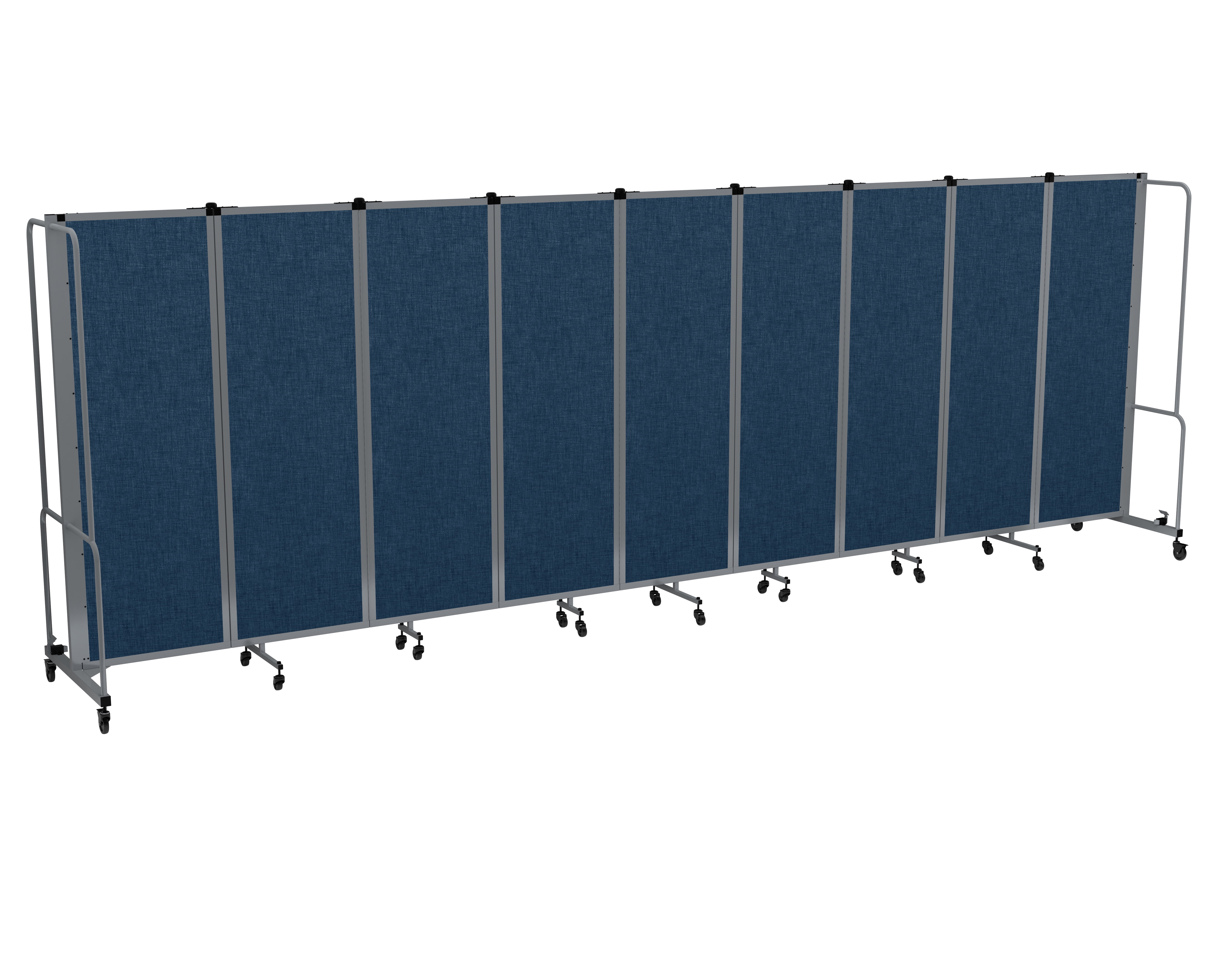 Hampden Furnishings Otis Collection Portable Room Divider, 9 Blue Panels, Grey Frame