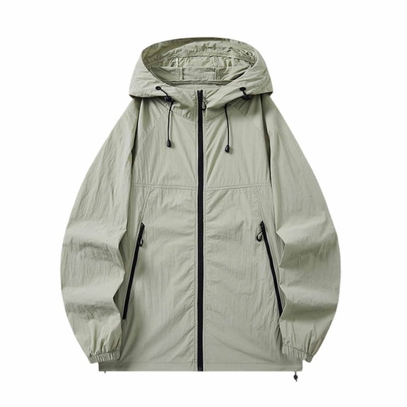 Ke1Clo Women's Sun Protection Hoodie UPF50 Loose Zip Up Lightweight Jacket Long Sleeve Casual Solid Outdoor Sporty Tops Army Green M