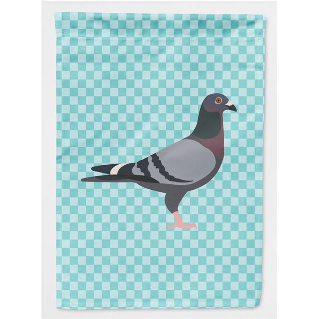 Carolines Treasures BB8125CHF Racing Pigeon Blue Check Canvas House Flag