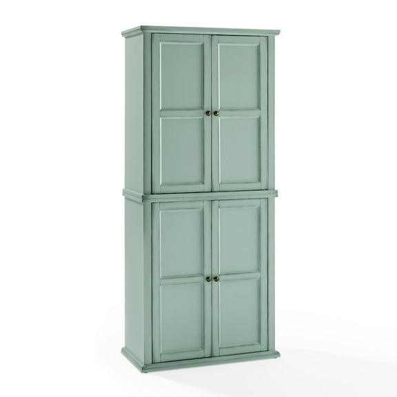 Crosley Furniture Holbrook Kitchen Storage Pantry Cabinet in Seafoam Blue